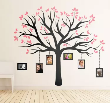 Sticker fotokaders boom roze familie - TenStickers
