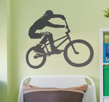 Muursticker woonkamer freestyle fiets - TenStickers