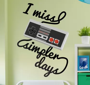 Vintage game controller tienerkamer muursticker - TenStickers