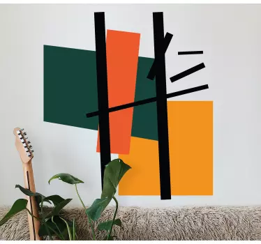 Sticker geometrische vormen abstracte kleursecties - TenStickers