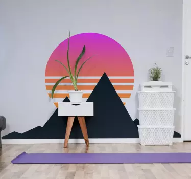Sticker geometrische vormen bergzonsondergang - TenStickers
