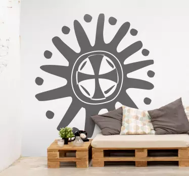 Sticker geometrische vormen gestileerde zonvorm - TenStickers