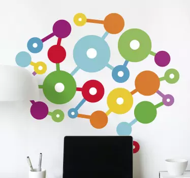 Sticker geometrische vormen kleurrijke cirkelvormen - TenStickers