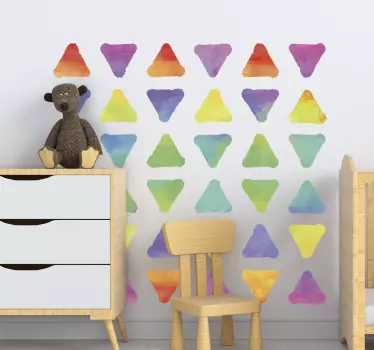 Sticker geometrische vormen kleurrijke driehoekpatronen - TenStickers