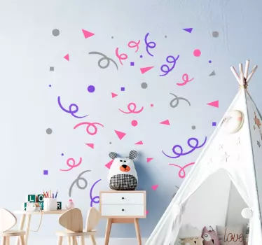 Sticker geometrische vormen levendige arrangementen - TenStickers