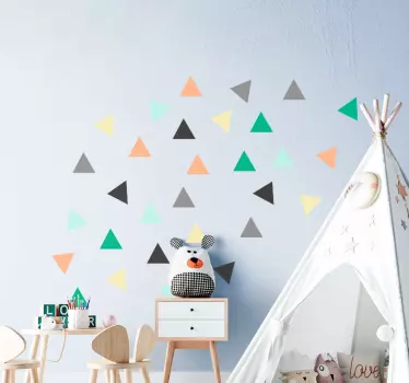 Sticker geometrische vormen levendige driehoeken - TenStickers