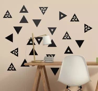 Sticker geometrische vormen stijlvolle driehoekarrangement - TenStickers