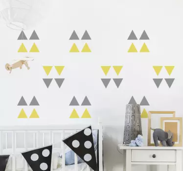 Sticker geometrische vormen vibrerende driehoekmotieven - TenStickers