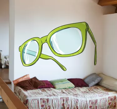 Sticker groene bril - TenStickers