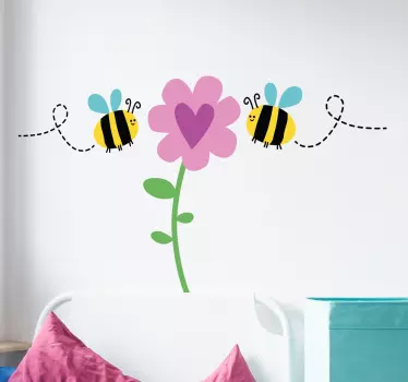 Sticker honingbij op bloem - TenStickers