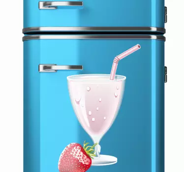 Koelkast sticker ijskast aardbei milkshake - TenStickers