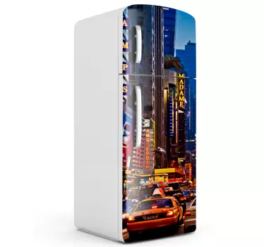 Koelkast sticker ijskast Times Square - TenStickers