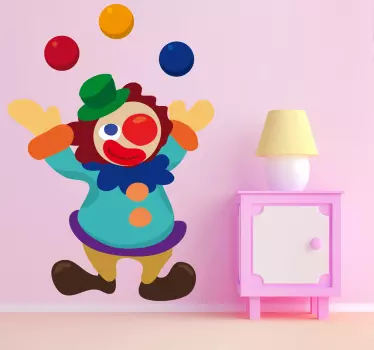 Sticker jongelerende clown - TenStickers