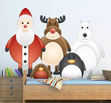 Sticker kerst winter personages - TenStickers
