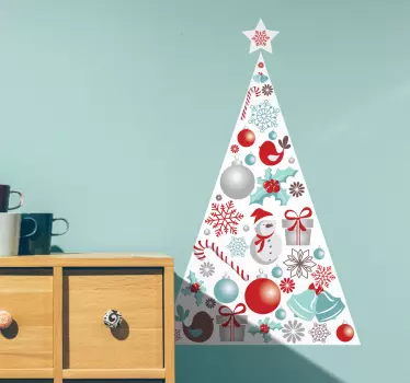 Sticker kerstboom wit driehoek - TenStickers