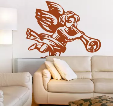 Sticker kerstengel met trompet - TenStickers