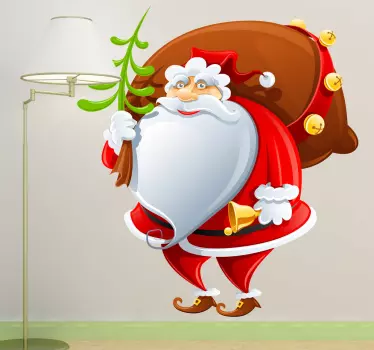 Sticker kerstman tekening cadeaus - TenStickers