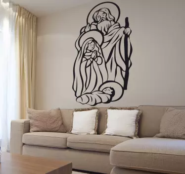 Sticker kerstmis pasgeboren jezus - TenStickers