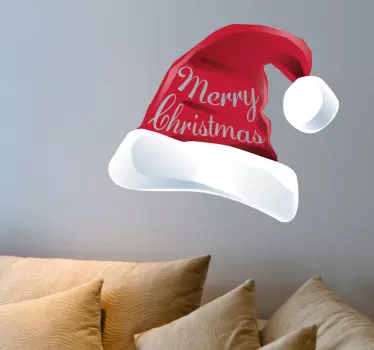 Sticker kerstmuts Merry Christmas - TenStickers