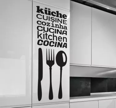 Sticker Keuken Bestek tekst - TenStickers
