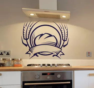 Muursticker keuken met brood tarwe - TenStickers