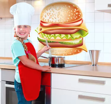 Sticker keuken hamburger - TenStickers