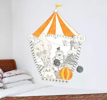 Sticker kind circus vol dieren - TenStickers