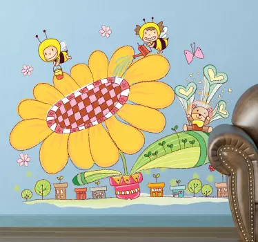 Sticker kinderen dorp van bijen - TenStickers