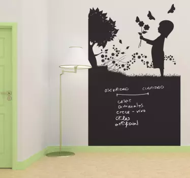Sticker kinderen krijtbord klein meisje - TenStickers