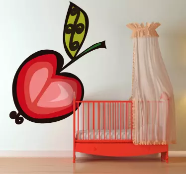 Sticker kinderen tekening kers - TenStickers