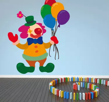Sticker kinderkamer circus clown balonnen - TenStickers