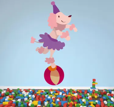 Sticker kinderkamer circus hond balanceren - TenStickers