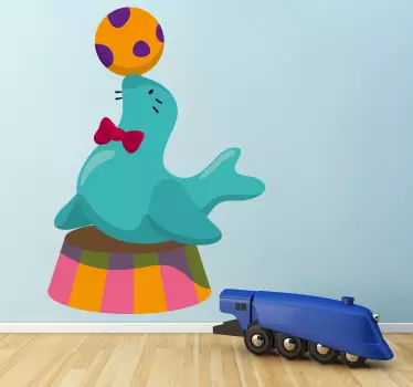 Sticker kinderkamer zeehond circus - TenStickers