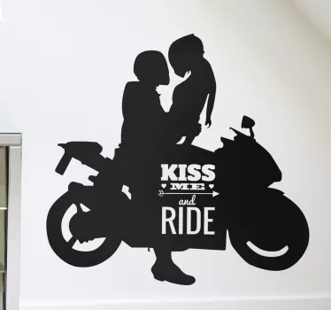 Sticker kiss me and ride - TenStickers