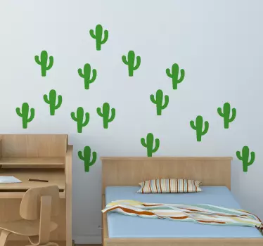Muursticker woonkamer Kleine Cactus - TenStickers
