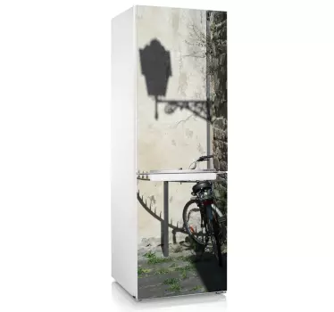 Koelkast sticker fiets straat - TenStickers