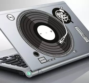 Laptopsticker DJ draaitafel - TenStickers
