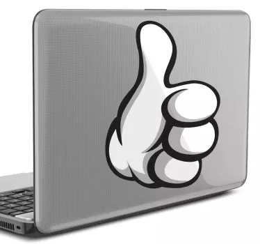 Sticker laptop duim omhoog - TenStickers