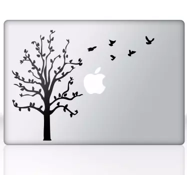Laptop sticker Boom vogels - TenStickers