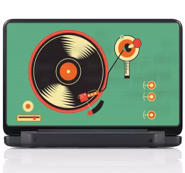 Sticker laptop platenspeler DJ - TenStickers