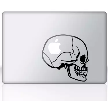 Sticker Laptop schedel - TenStickers