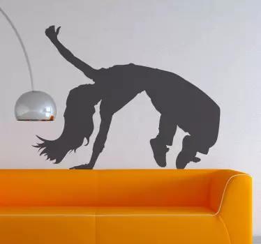 Muursticker woonkamer meisje dansen hip hop - TenStickers