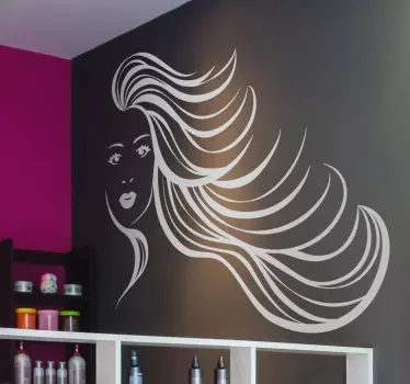 Sticker meisje lange haren - TenStickers