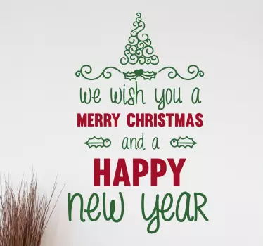 Sticker merry christmas lied - TenStickers
