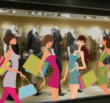 Sticker mooie dames shoppen - TenStickers