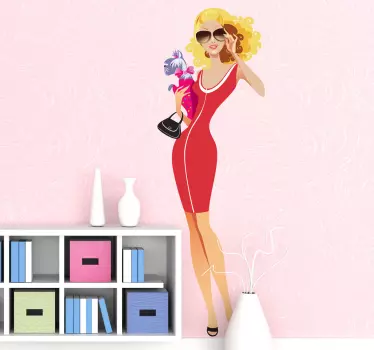 Sticker mooie jonge dame - TenStickers