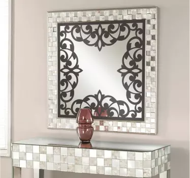 Sticker ouderwets bloemen frame - TenStickers
