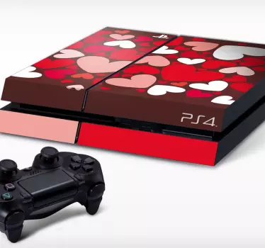 Sticker Playstation 4 hartjes - TenStickers