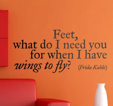 Sticker quote Feet Frida Kahlo - TenStickers