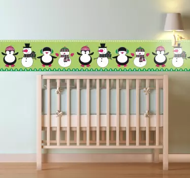 Sticker rij sneeuwpoppen - TenStickers